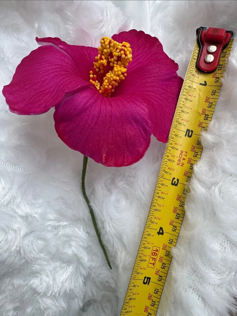 Magenta Artificial Flower Accent with Yellow Center - Home Accents